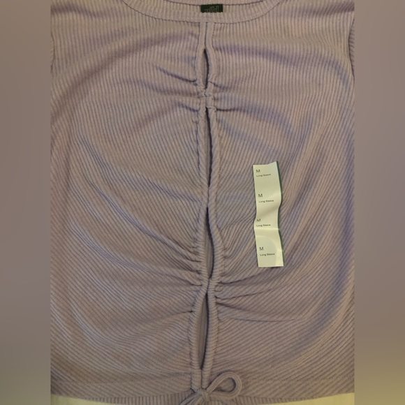 NWT Wild Fable light violet sweater, cut outs down front & tie at bottom hem, M - Picture 14 of 15